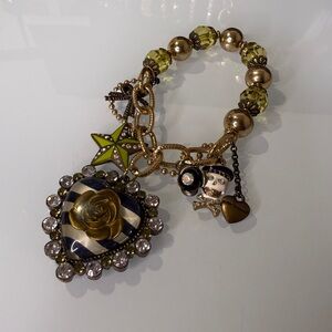 Betsey Johnson “In The Navy” Charm stretch Bracelet